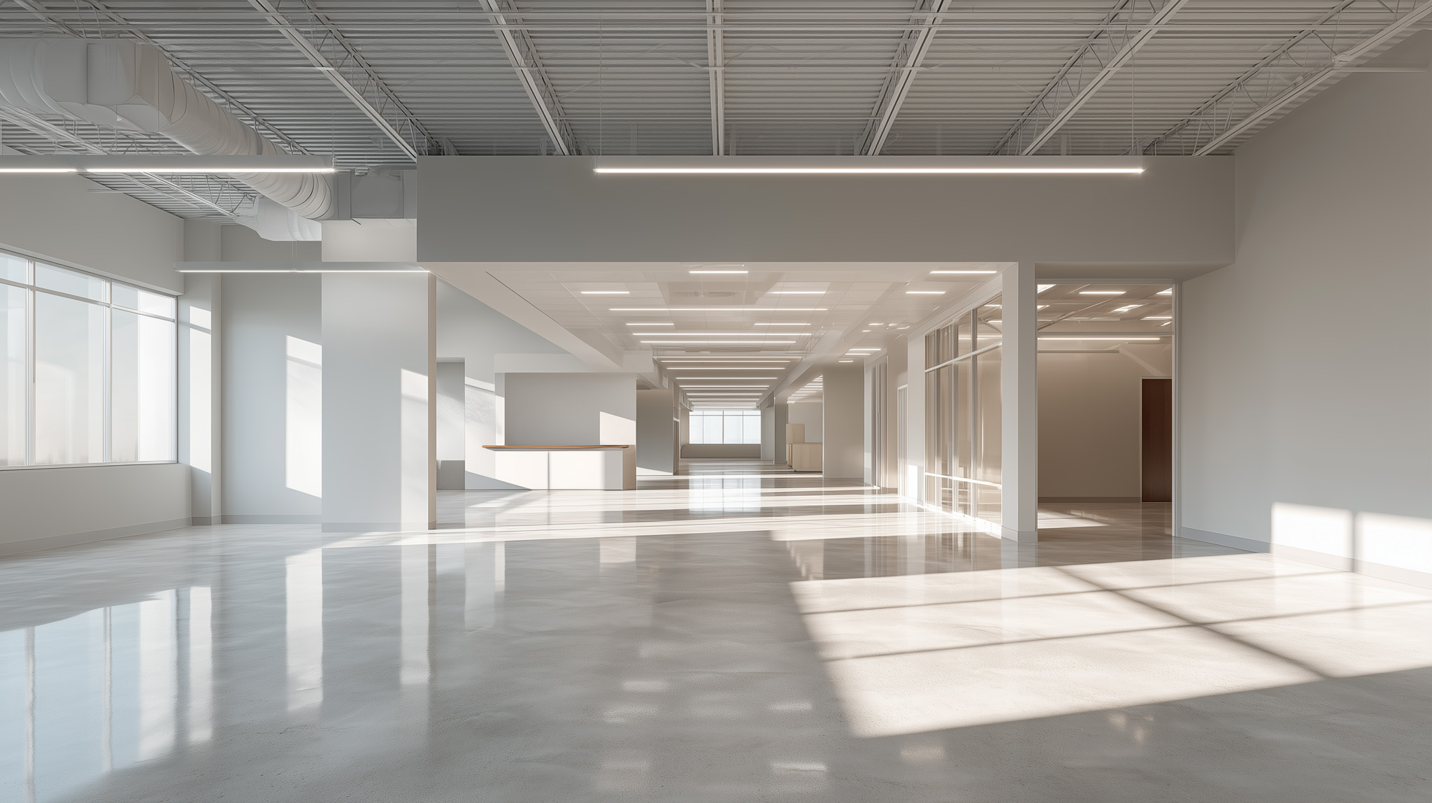 Interior de una propiedad comercial lista para rentar