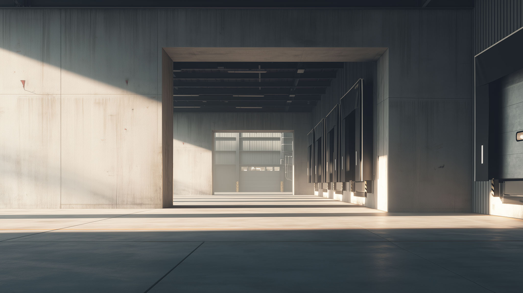 Detail of loading dock infrastructure in Mexico with daylight, without vehicles