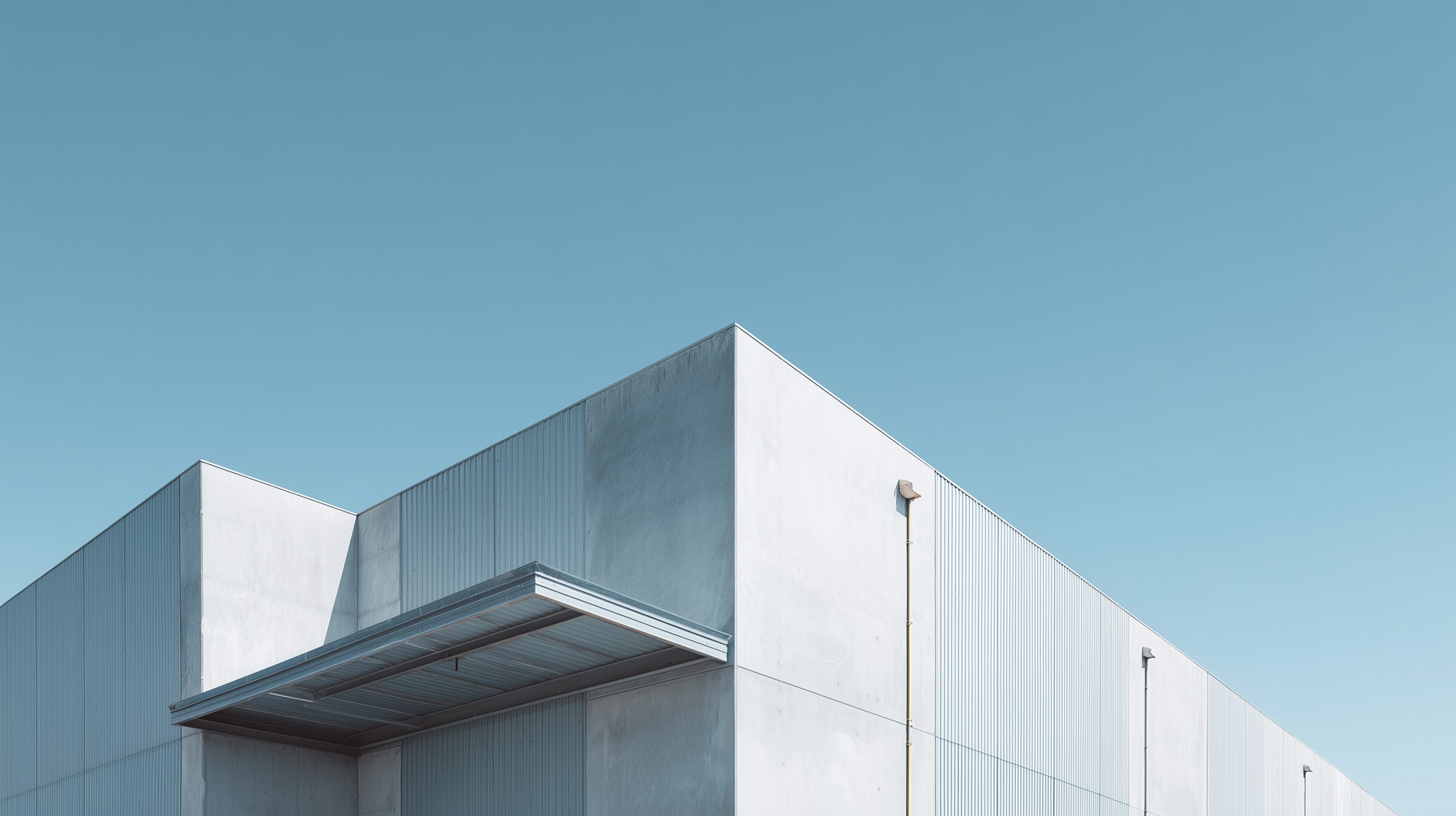 Industrial park in Mexico with metal structure warehouses and loading areas for e-commerce