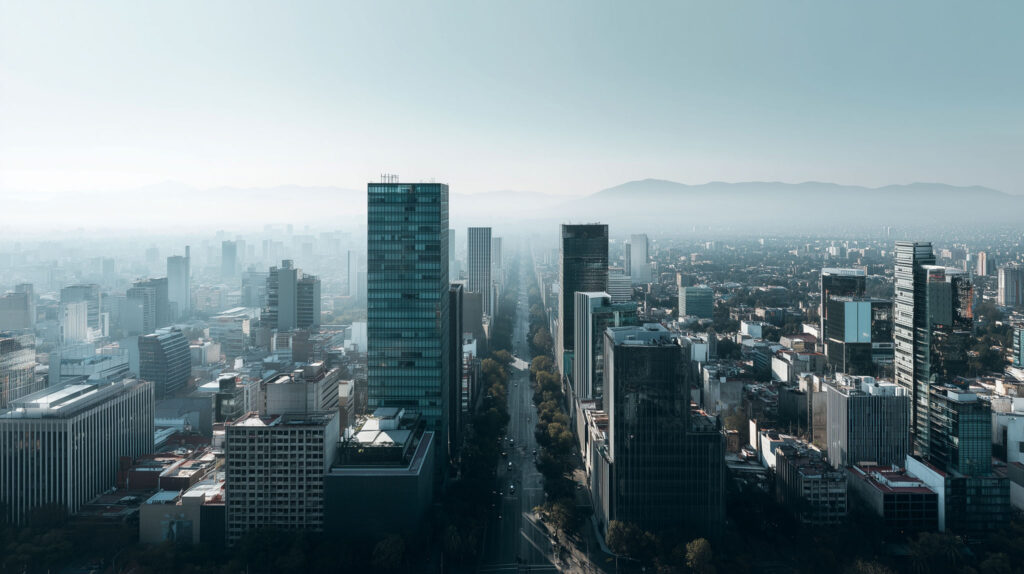 Vista urbana de Ciudad de México asociada a gestión responsable de inmuebles
